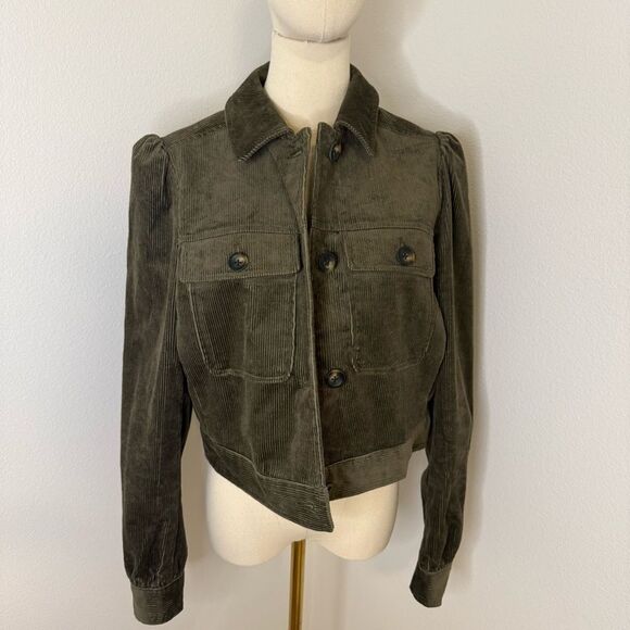 Boden Jackets & Blazers - [Boden] Dark Green Cropped Corduroy Utility Jacket - Size 8